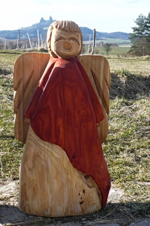 Anděl - lípa 40 cm-mořeno  a lněný olej